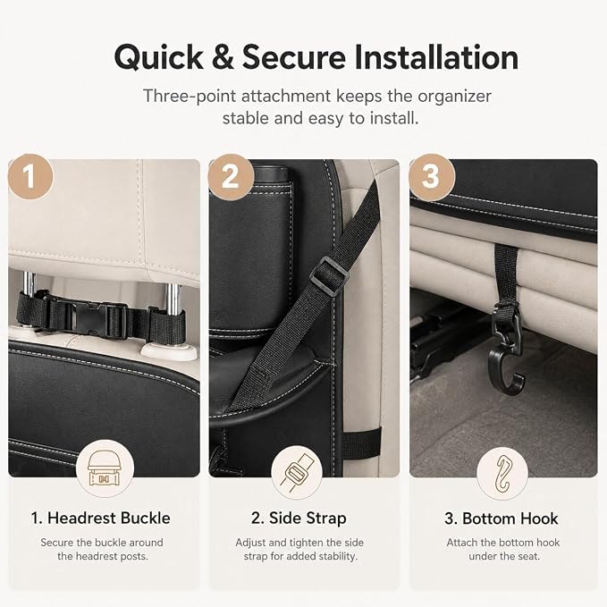 Car Seat Back Organizer for Nissan Terra 2018 2019 2020 2021 2022 - Image 6