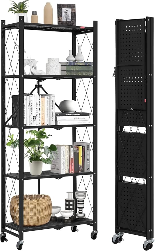 DEANIC 5-Shelf Folding Bookcase by ShowNow