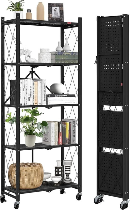 DEANIC 5-Shelf Folding Bookcase by ShowNow