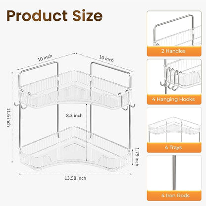 Corner Bathroom Counter Organizer 2 Tier Bathroom Organizers and Storage - Image 2