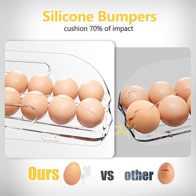 Egg Holder for Fridge, Automatic Steady Rolling Egg Container - Image 3