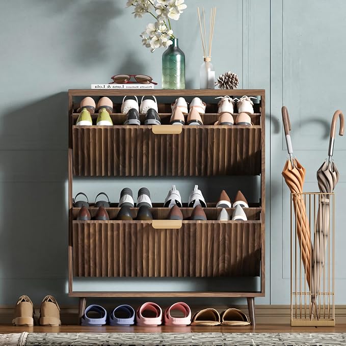 Shoe Cabinet Storage, Modern Freestanding Organizer by QIVOMIX