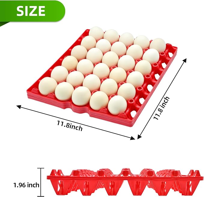 4-Pack Plastic Egg Tray Egg Crate, 30-Egg Flats - Image 2