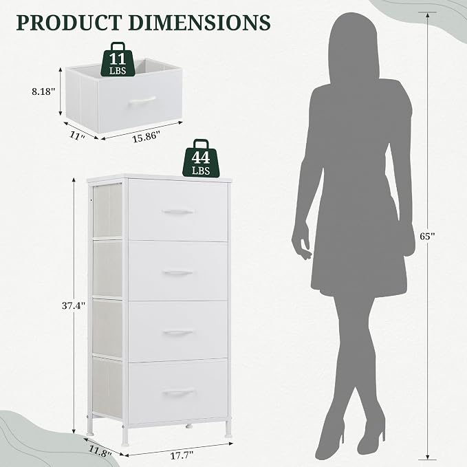 4 Drawers Dresser for Bedroom Fabric Storage Tower - Image 3