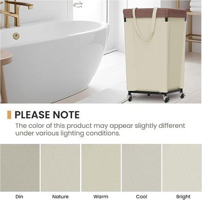 Laundry Basket with Wheels, Laundry Hamper with Removable Bag and Steel Frame - Image 8