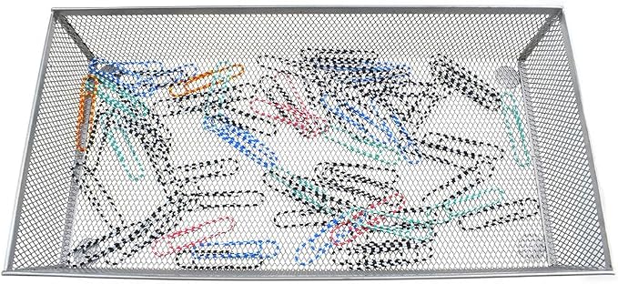 HAHIYO Stackable Mesh Tray Cup 12 x 6 x 2 inches Sturdy Container - Image 4