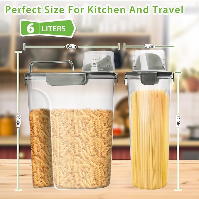 Rice Storage Container, 5 to 10lb Dry Food Airtight Dispenser, Pet Dog Cat Food - Image 2