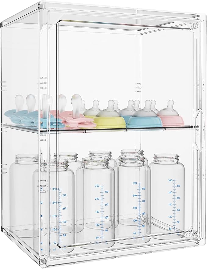 Baby Bottle Organizer, 3 Tiers Adjustable Bottle Storage Container by RUFHVTY