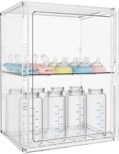 Baby Bottle Organizer, 3 Tiers Adjustable Bottle Storage Container by RUFHVTY