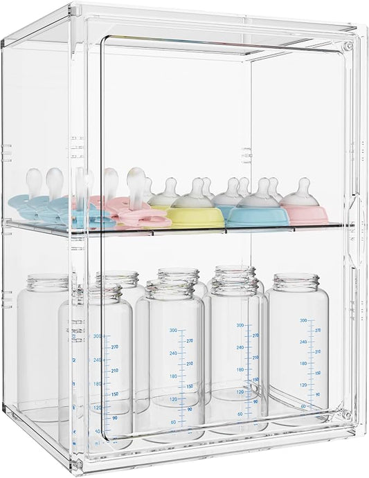 Baby Bottle Organizer, 3 Tiers Adjustable Bottle Storage Container by RUFHVTY
