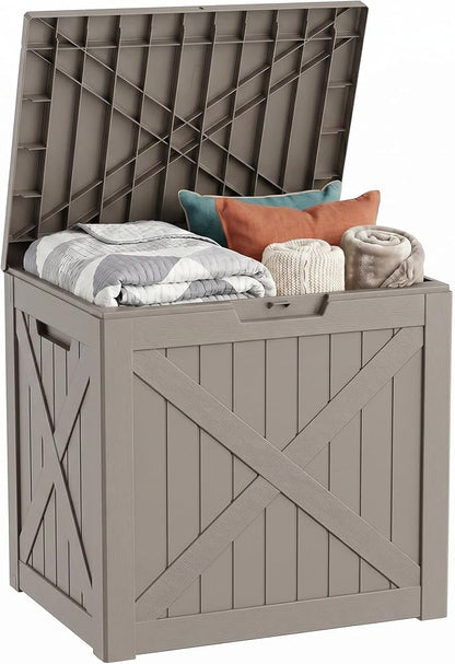 32 Gallon Deck Box, Waterproof Outdoor Storage Boxes by MAIUSCOLI