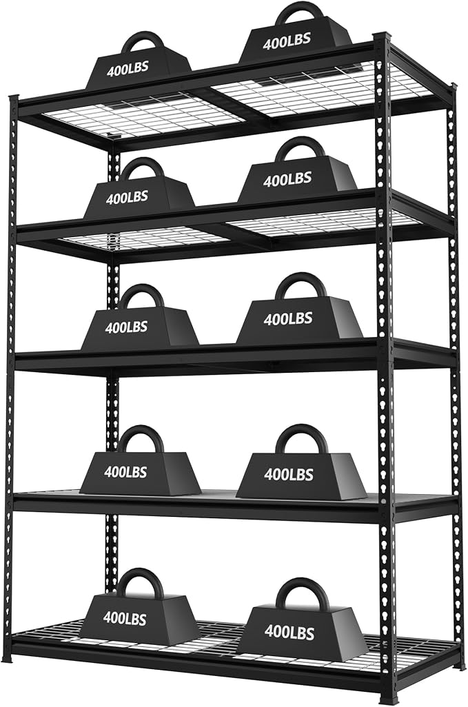 WORKPRO 4000 lbs 5-Tier Metal Shelving Unit, 72”H x 48”W x 24”D, Heavy Duty by WORKPRO