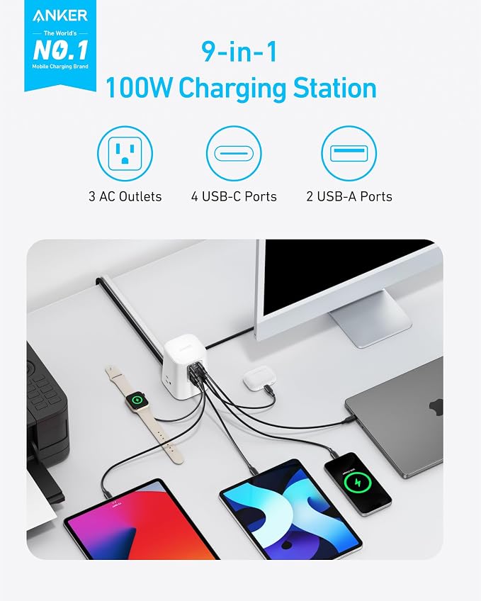 Anker Desktop Charger, 9-in-1 Power Strip - Image 2