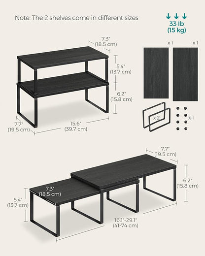 SONGMICS Cabinet Organizer Shelf, Kitchen Storage, Spice Rack, Expandable - Image 2
