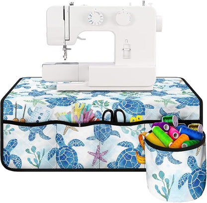 Sewing Machine Mat Blue Sea Turtle Starfish Waterproof Dustproof Sewing Machine by Unknown
