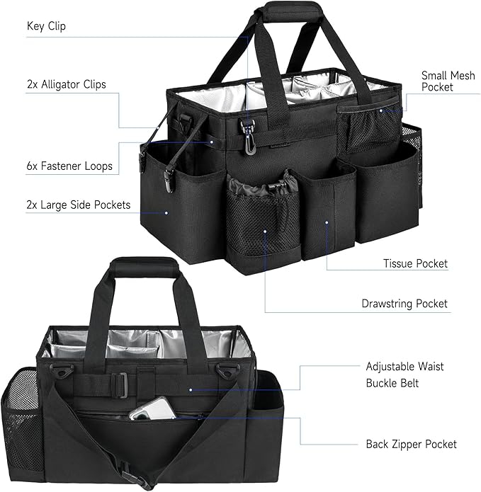 Cleaning Caddy Bag, Large Cleaning Supplies Organizer - Image 3