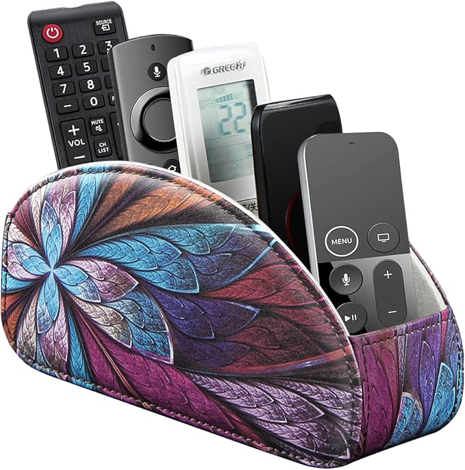 Remote Control Holder PU Leather TV Remote Caddy by YAPISHI