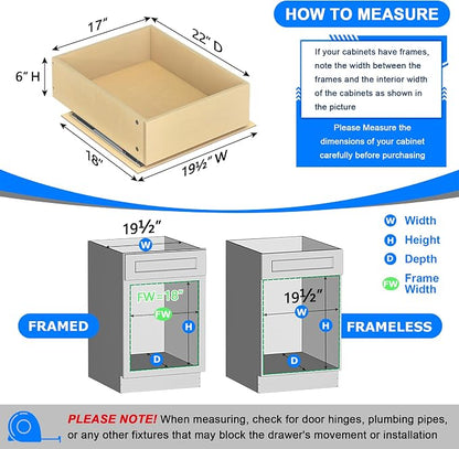 WelFurGeer Soft Close Pull Out Cabinet Organizer, Cabinets Roll Out Drawers - Image 3