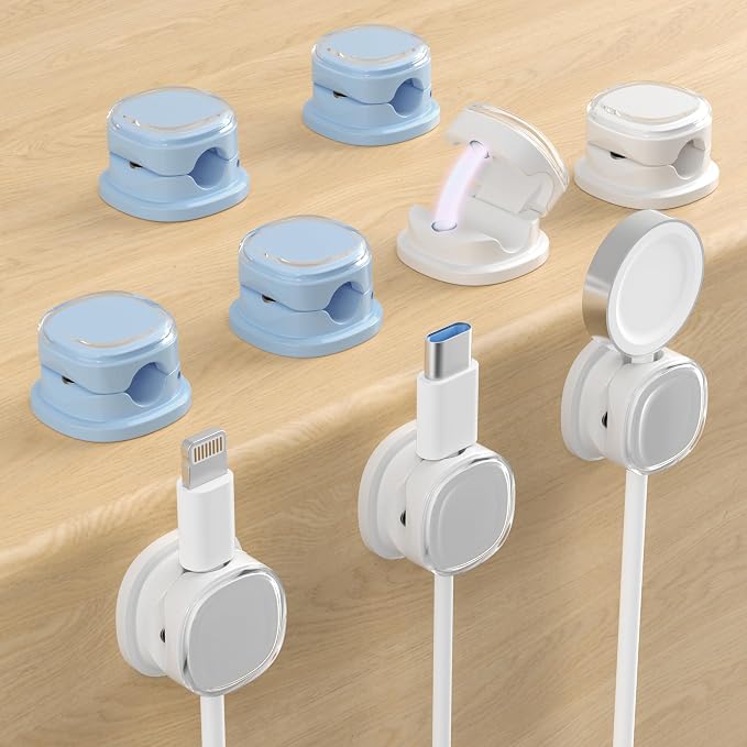 Magnetic Cable Clips, Adjustable Cord Holder Management, Adhesive Wire Keeper by COOCAT