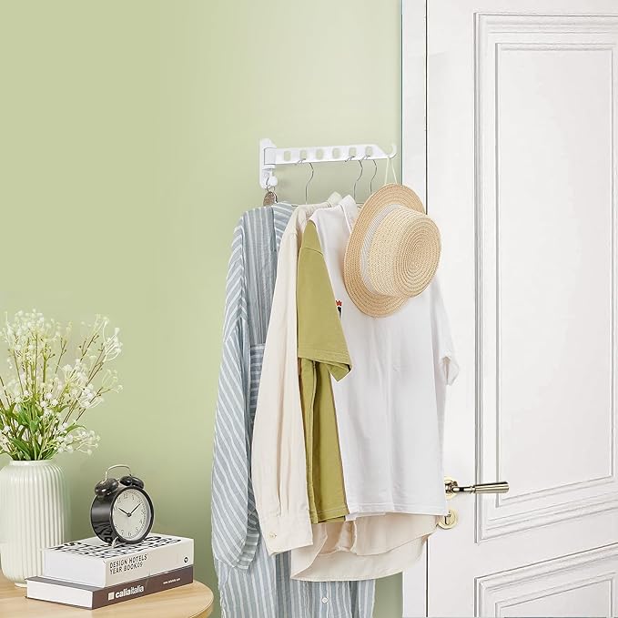JOOM Laundry Drying Rack Wall Mounted Clothes Drying Rack Clothes Hanger White - Image 2