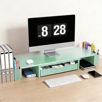 Spacrea Metal Desk Organizers and Accessories, Dual Monitor Stand Riser - Image 2