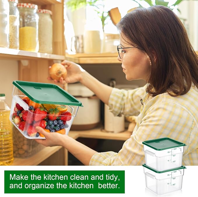 FoldTier 2 Pieces Square Food Storage Containers Polycarbonate Clear food - Image 5