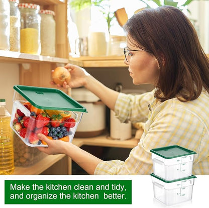 FoldTier 2 Pieces Square Food Storage Containers Polycarbonate Clear food - Image 5