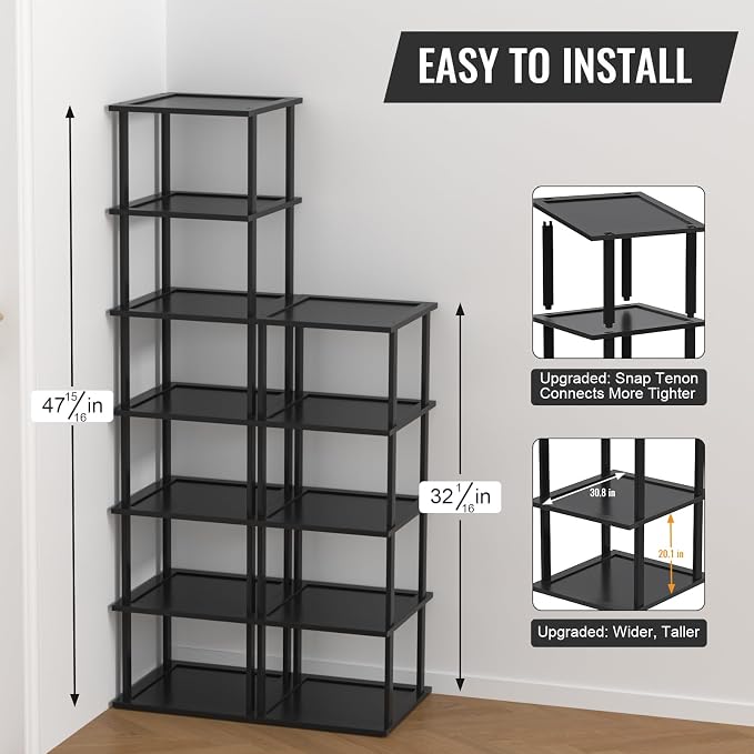 Bamboo Free Standing Shoe Rack Shelf Multi Tier Tall Wooden Stackable Shoes - Image 2