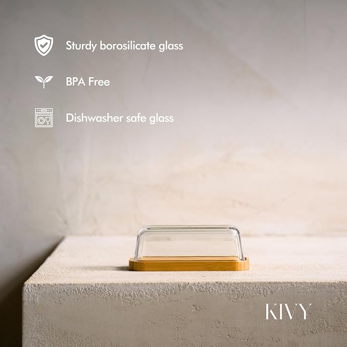 KIVY Glass butter dish with airtight lid that keeps butter soft - Image 8
