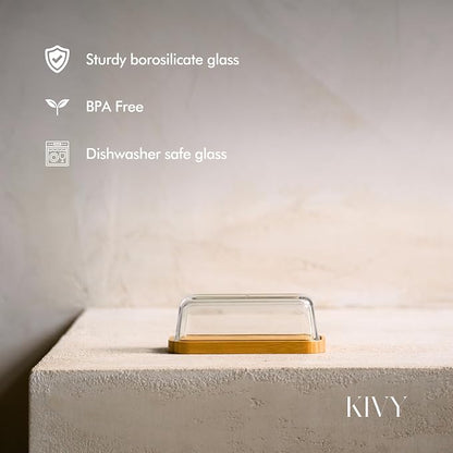 KIVY Glass butter dish with airtight lid that keeps butter soft - Image 8