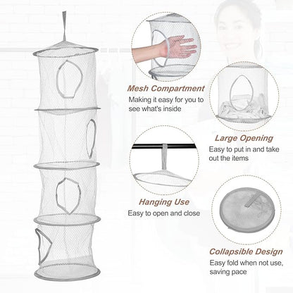 uxcell 2Pcs Mesh Hanging Storage Basket - Image 3