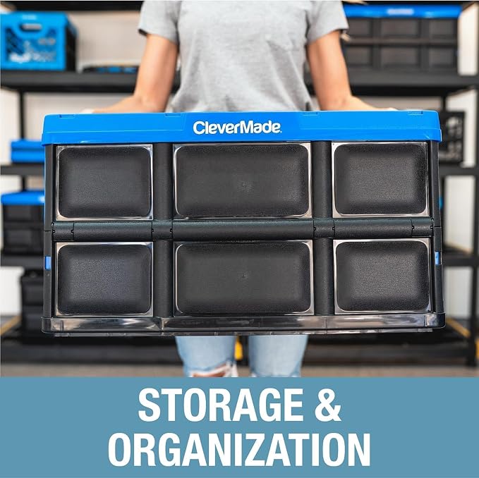 CleverMade Collapsible Storage Bins, 3 Pack, Ocean | Extra-large bins support - Image 7