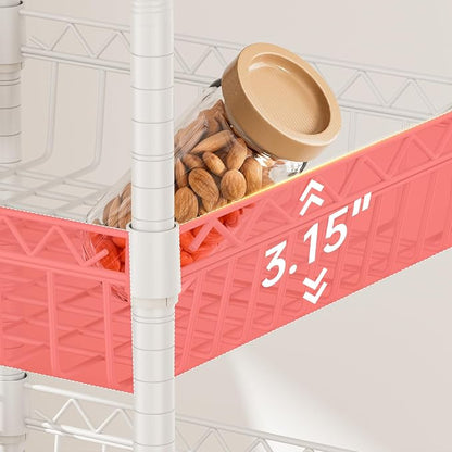 6 Shelves Storage Shelf Wire Closet Bathroom Organizers Metal Pantry Kitchen - Image 3