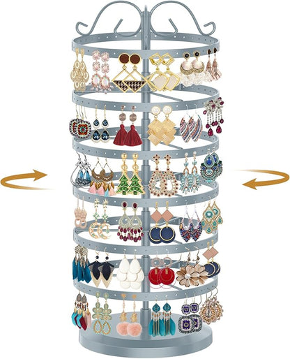 MODOWEY Rotating Earring Holder Organizer Stand, 6 Tier Large Capacity Jewelry by MODOWEY