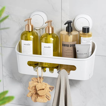 LEVERLOC Shower Caddy Suction Cup, Shower Organizer Removable Bathroom Shelf by LEVERLOC