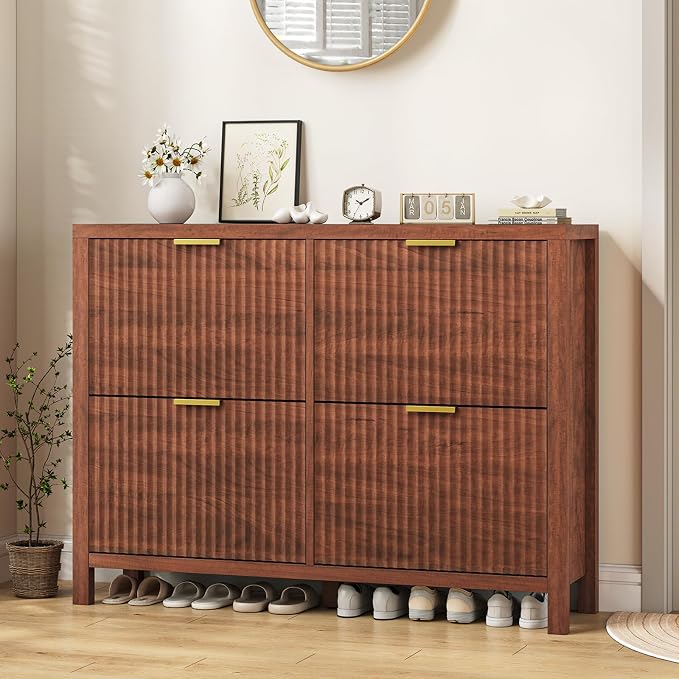 47" Fluted Shoe Cabinet Stoarge by YomiluveDesign