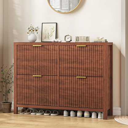 47" Fluted Shoe Cabinet Stoarge by YomiluveDesign