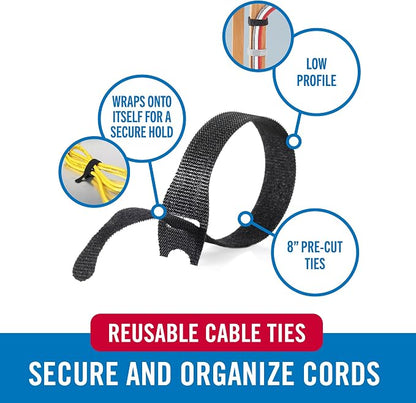 VELCRO Brand 150pk Cable Ties Value Pack, 8in | Gifts - Image 3