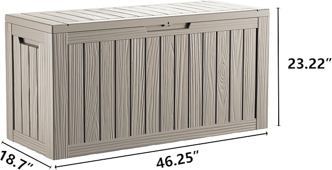 80 Gallon Deck Box, Resin Outdoor Indoor Waterproof Storage Box, Lockable - Image 2