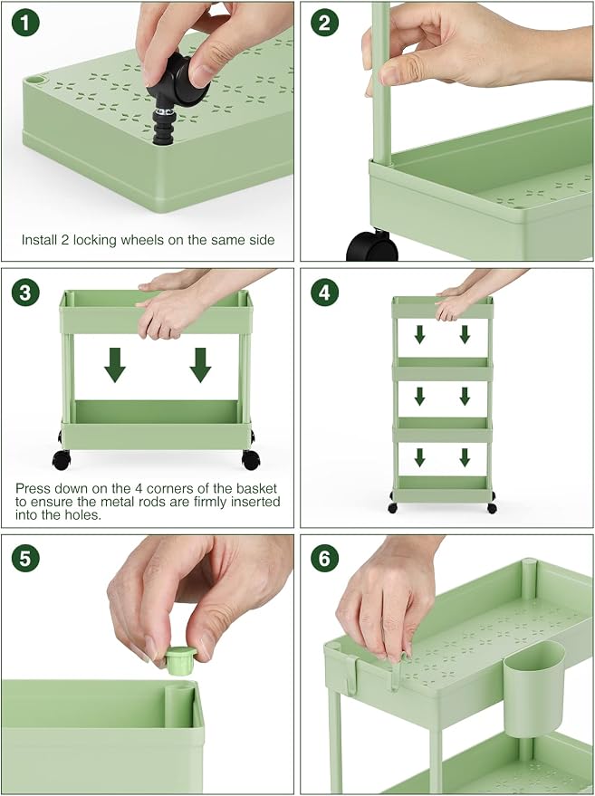 LEHOM Slim Rolling Storage Cart - Image 8