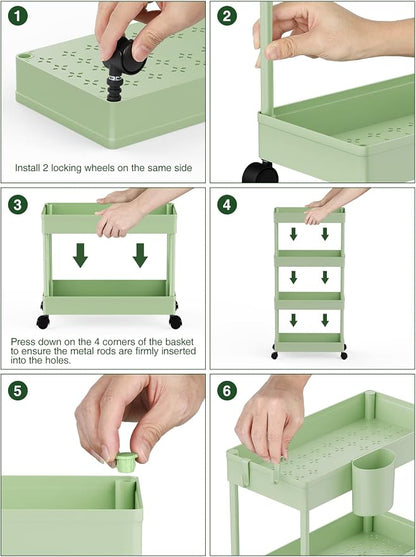 LEHOM Slim Rolling Storage Cart - Image 8