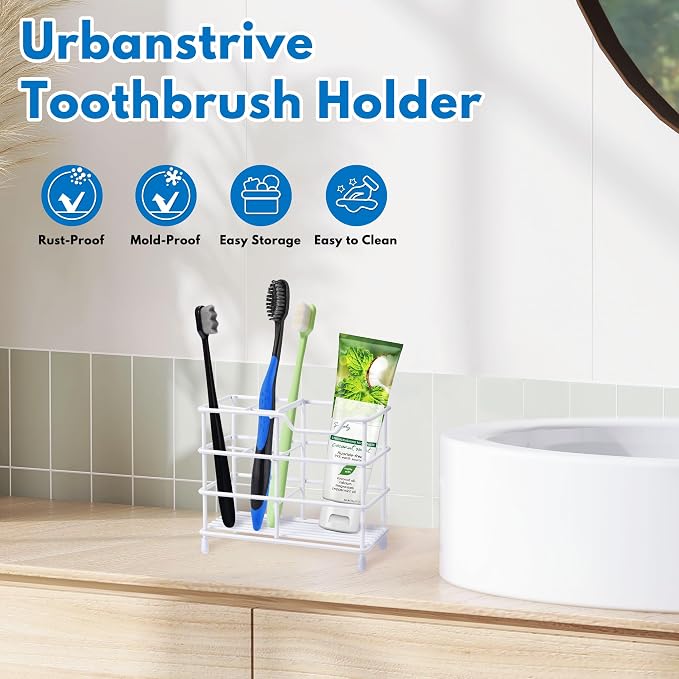 Urbanstrive 304 Stainless Steel Bathroom Toothbrush Holder Toothpaste Holder - Image 8