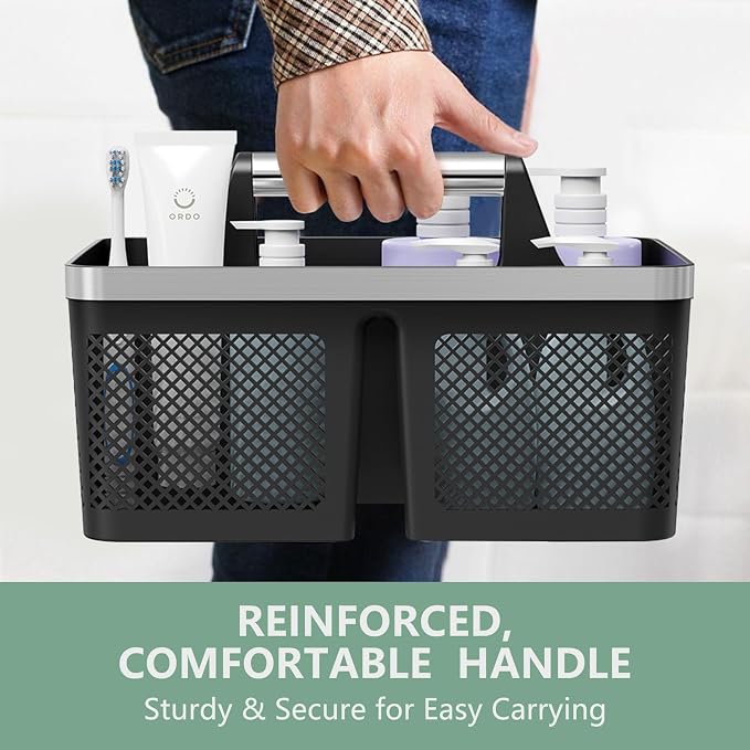 Black Shower Caddy Portable: Plastic Bathroom Caddy Organizer - Image 9