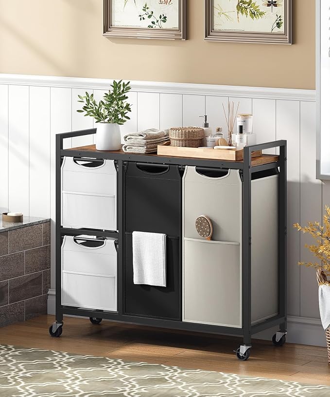 HOOBRO Laundry Sorter with 4 Section, 39 Gal. Laundry Hamper with Wheels - Image 7