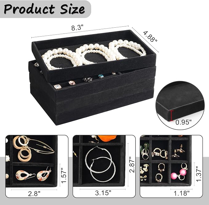 Jewelry Organizer Tray Set Of 8 Jewelry Trays - Image 2