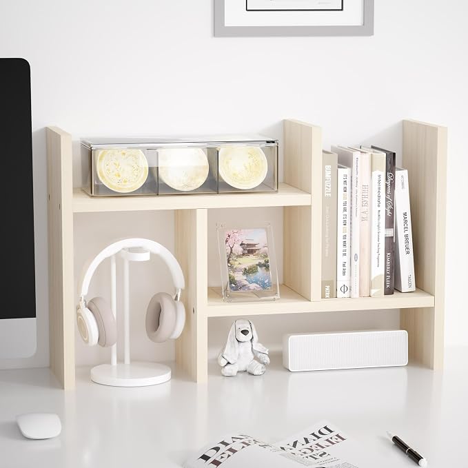 Jerry & Maggie Desktop Organizer Office Storage Rack Adjustable Wood Display by JERRYMAGGIE