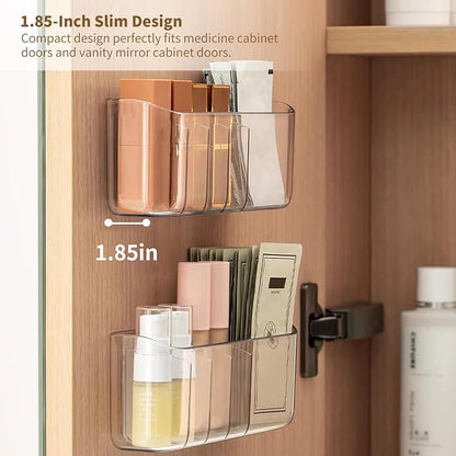 PAVSTINE 2 Pack Adhesive Medicine Cabinet Organizer, No Drilling Narrow - Image 5