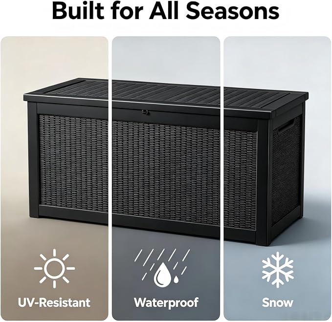 320 Gallon Professional Waterproof Pool Storage Bin, Lockable Outdoor Storage - Image 5