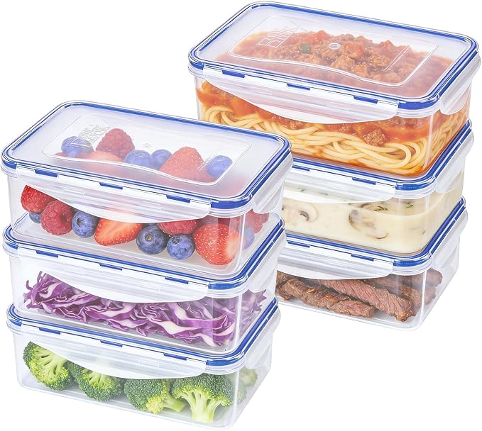 KIGI Airtight Reusable Meal Prep Containers, Leak-Proof & Stackable, 4-Sided by KIGI