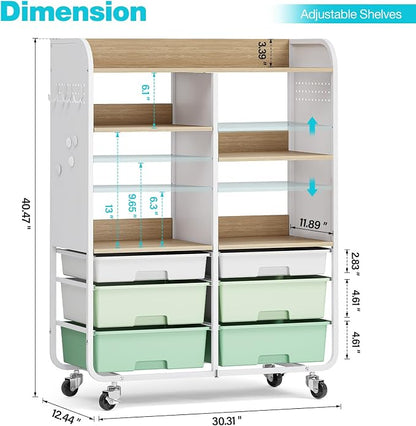 APEXCHASER 6 Drawers Rolling Storage Cabinet - Image 3